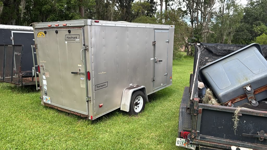 Silver enclosed trailer for clean, secure hauling
